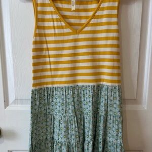 Matilda Jane Yellow Striped and Floral Kids Dress